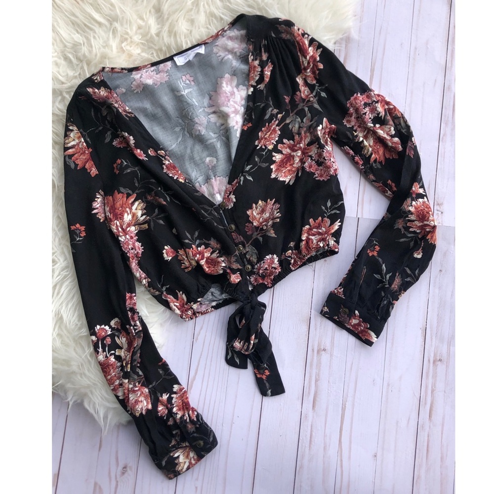 🌸Sage the Label cropped tie front top